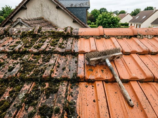 Illustration : démoussage et nettoyage de toiture
